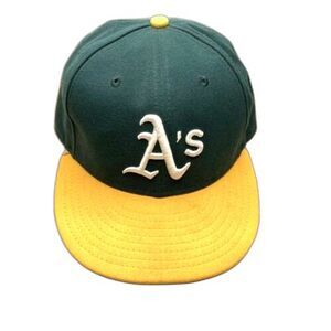 Oakland Athletics A's New Era 59FIFTY MLB Fitted Cap Hat Size 7 1/4 Made In USA